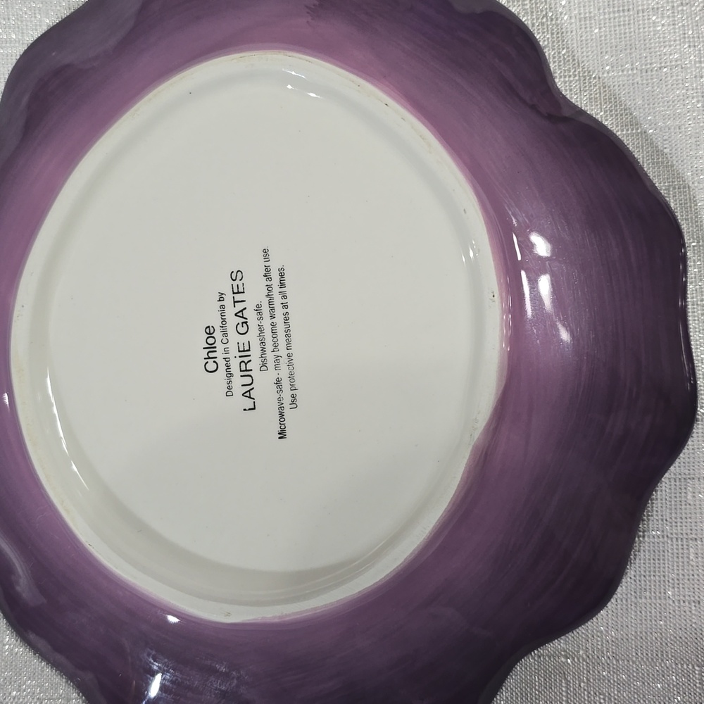 Laurie Gates Chloe Design Purple Floral Decorative Small Plate Set Of Two - Picture 8 of 13